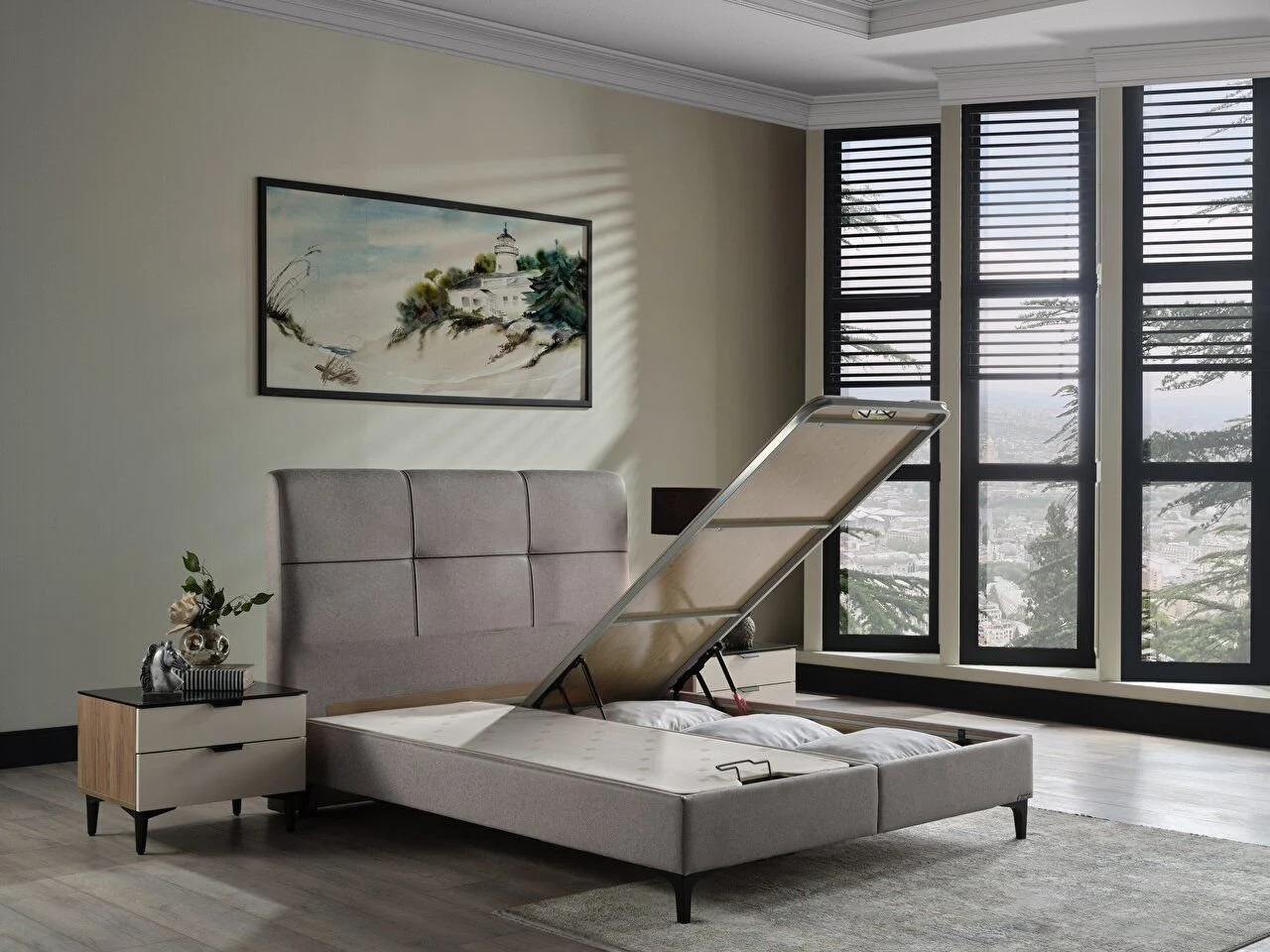 CROSS &#8211; Lit coffre &amp; Tête de lit Ostwald 0