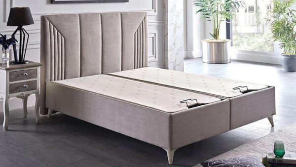 Ensemble de lit coffre et tête de lit Sleepy Y + matelas Unstress &#8211; 90x200cm Lingolsheim 0